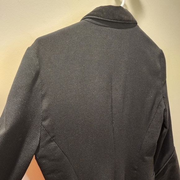 Item...  women's black long 100% worsted wool glamorous blazer jacket size 2 - Picture 10 of 14